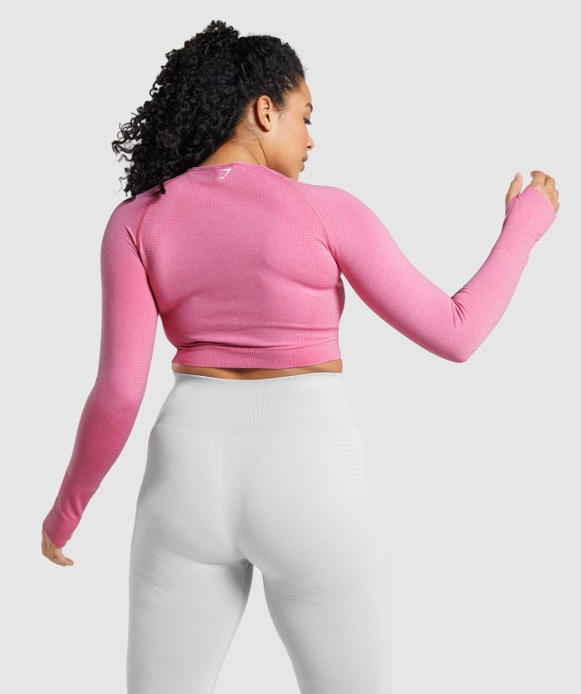 Gymshark Vital Seamless 2.0 Crop Top Women's T Shirts Pink | UAE-52RGAK