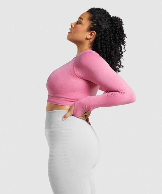 Gymshark Vital Seamless 2.0 Crop Top Women's T Shirts Pink | UAE-52RGAK