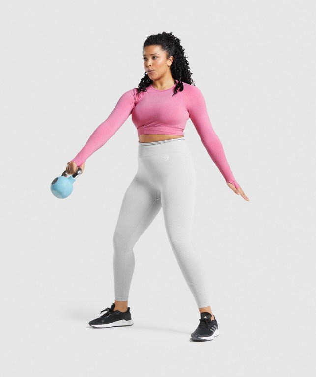 Gymshark Vital Seamless 2.0 Crop Top Women's T Shirts Pink | UAE-52RGAK