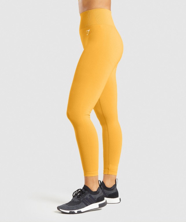 Gymshark Vital Seamless 2.0 High Waisted Women's Leggings Yellow | UAE-15FIKT