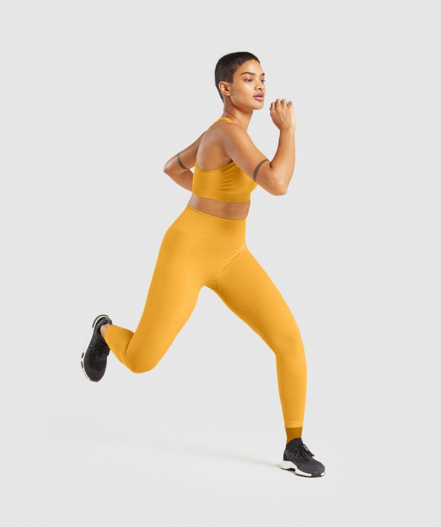 Gymshark Vital Seamless 2.0 High Waisted Women's Leggings Yellow | UAE-15FIKT