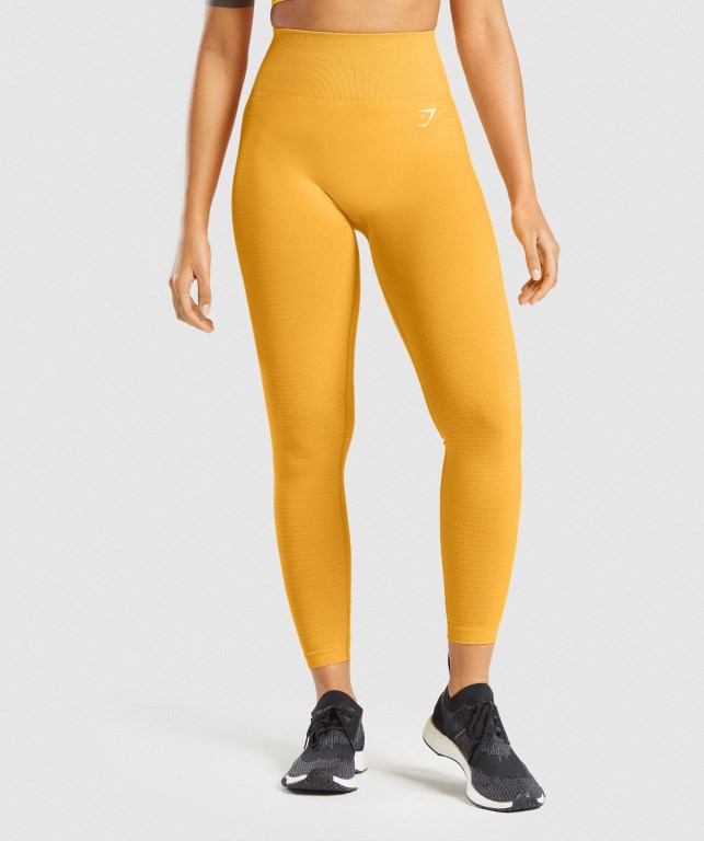 Gymshark Vital Seamless 2.0 High Waisted Women\'s Leggings Yellow | UAE-15FIKT