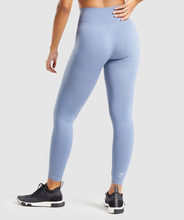 Gymshark Vital Seamless 2.0 High Waisted Women's Leggings Blue | UAE-17OLNW