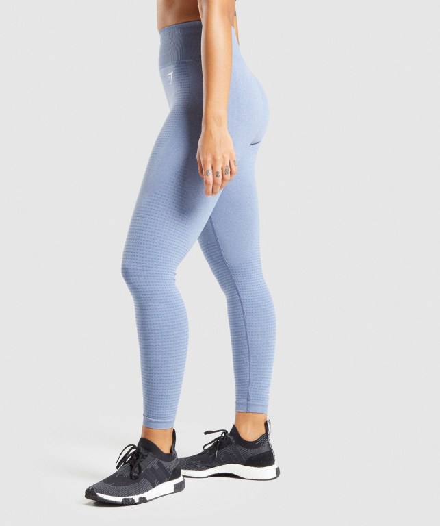 Gymshark Vital Seamless 2.0 High Waisted Women's Leggings Blue | UAE-17OLNW