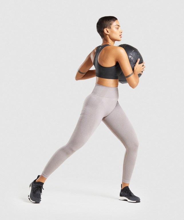 Gymshark Vital Seamless 2.0 High Waisted Women's Leggings Grey Brown | UAE-31YKMO