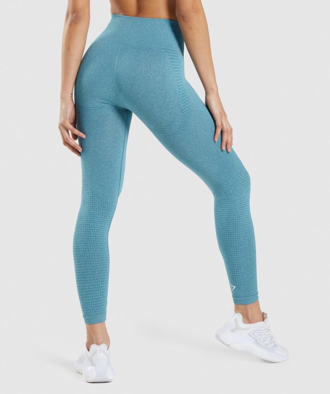 Gymshark Vital Seamless 2.0 High Waisted Women's Leggings Turquoise | UAE-60WINK