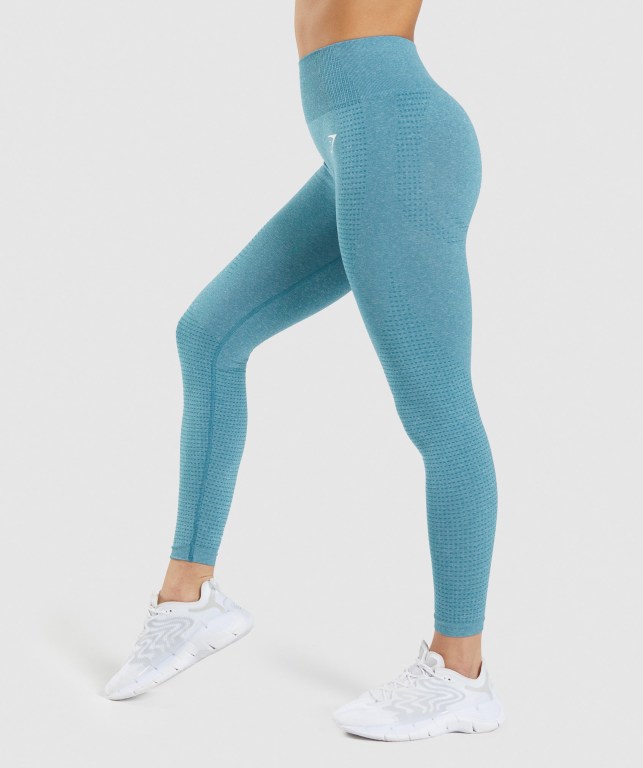 Gymshark Vital Seamless 2.0 High Waisted Women's Leggings Turquoise | UAE-60WINK