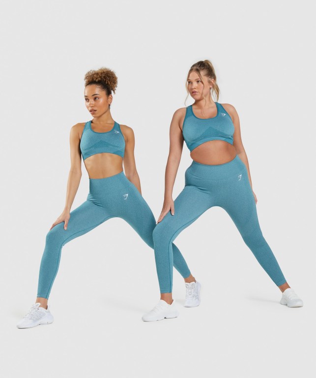 Gymshark Vital Seamless 2.0 High Waisted Women's Leggings Turquoise | UAE-60WINK