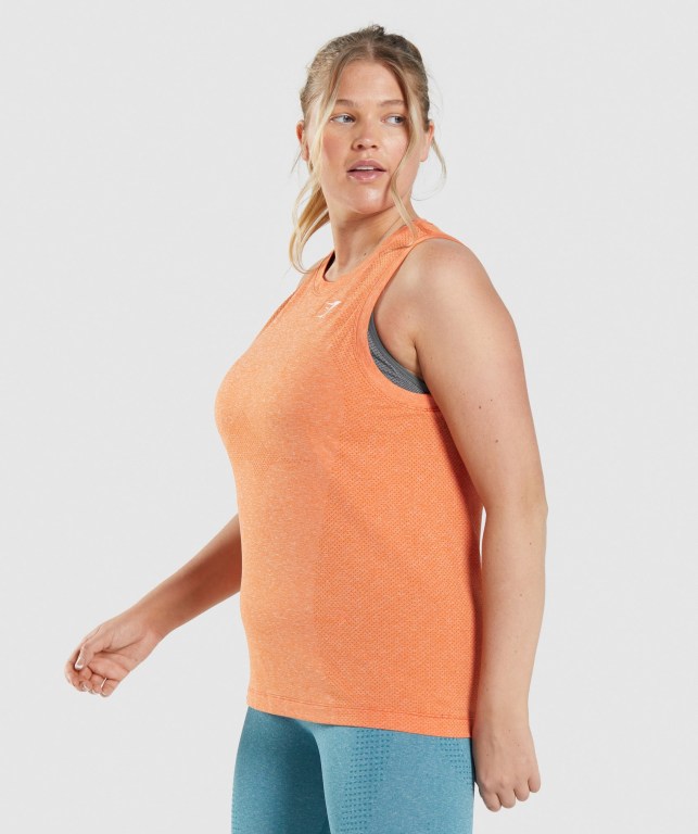 Gymshark Vital Seamless 2.0 Light Women's Tank Tops Apricot Orange | UAE-26LPKZ