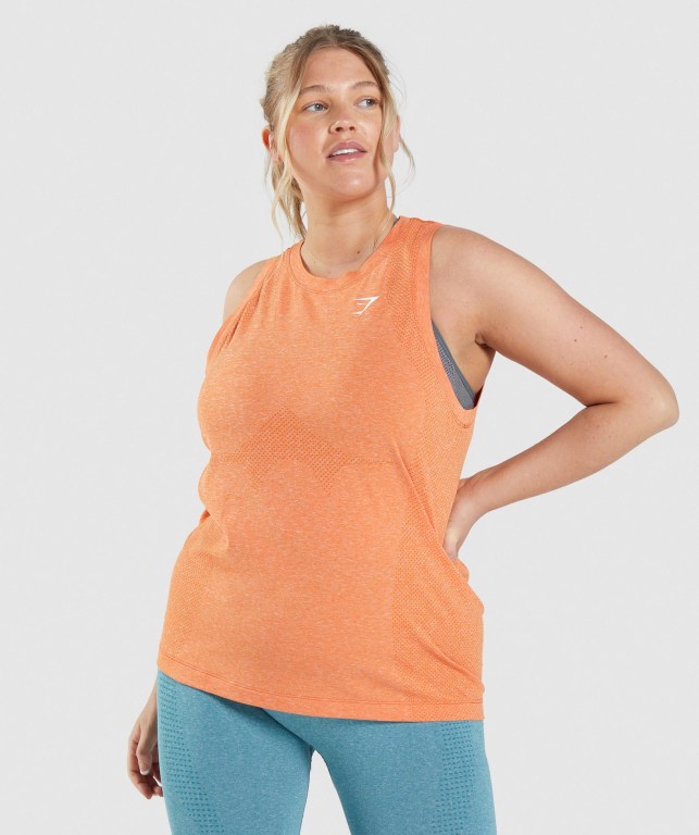 Gymshark Vital Seamless 2.0 Light Women\'s Tank Tops Apricot Orange | UAE-26LPKZ