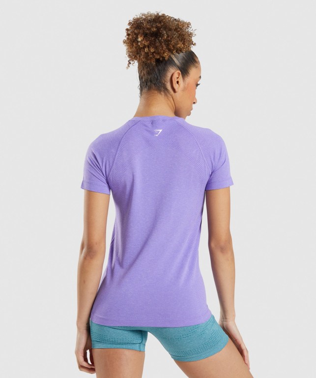 Gymshark Vital Seamless 2.0 Light Women's T Shirts Light Purple | UAE-38QSIH