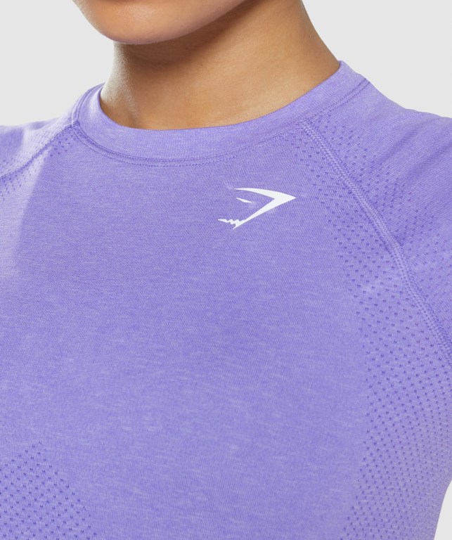 Gymshark Vital Seamless 2.0 Light Women's T Shirts Light Purple | UAE-38QSIH