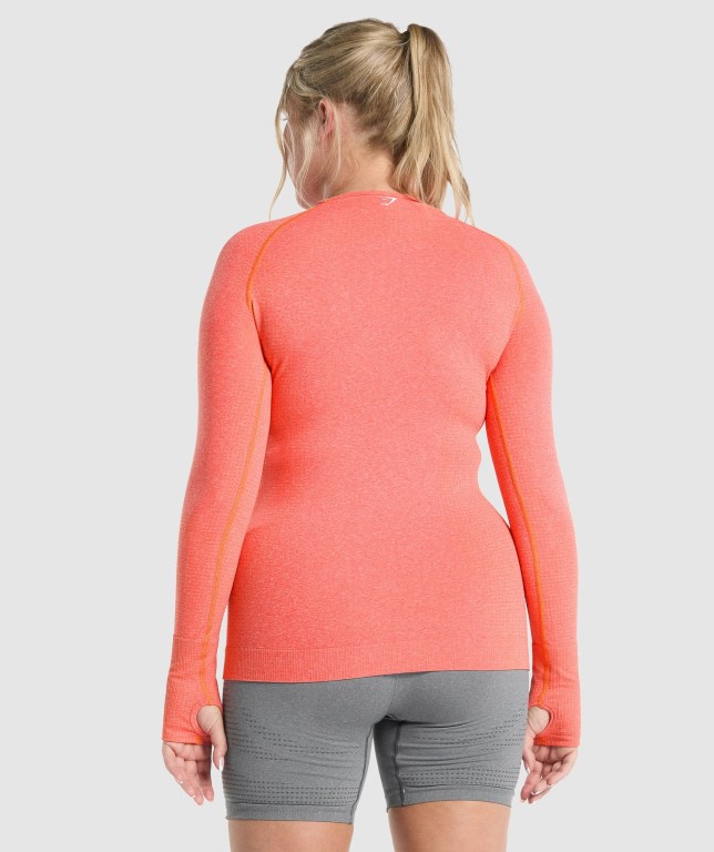 Gymshark Vital Seamless 2.0 Top Women's T Shirts Orange | UAE-04LRAM