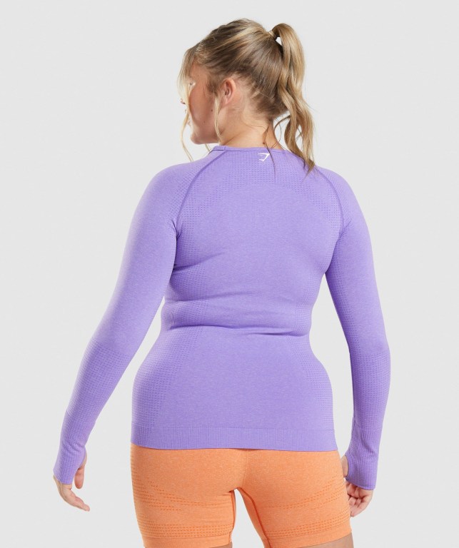 Gymshark Vital Seamless 2.0 Top Women's T Shirts Light Purple | UAE-38XBSK