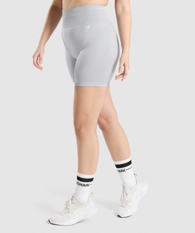 Gymshark Vital Seamless 2.0 Women's Shorts Light Grey | UAE-05UEDA