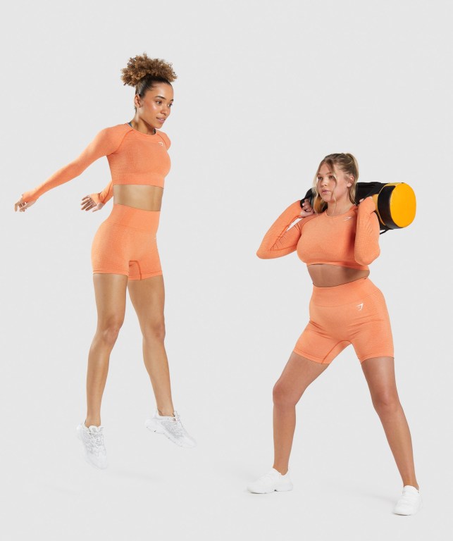 Gymshark Vital Seamless 2.0 Women's Shorts Apricot Orange | UAE-10YHTM