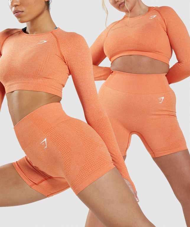 Gymshark Vital Seamless 2.0 Women's Shorts Apricot Orange | UAE-10YHTM