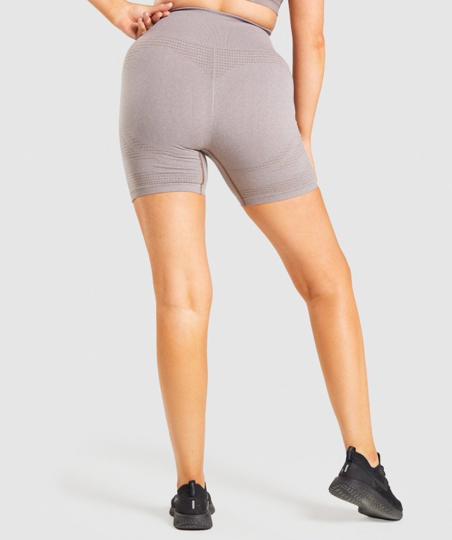 Gymshark Vital Seamless 2.0 Women's Shorts Grey Brown | UAE-16YWUR