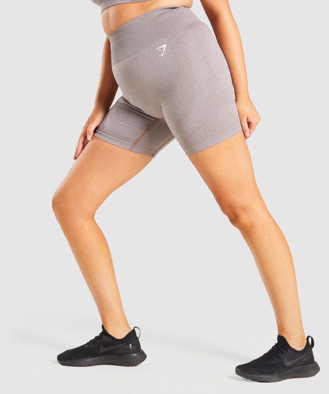 Gymshark Vital Seamless 2.0 Women's Shorts Grey Brown | UAE-16YWUR