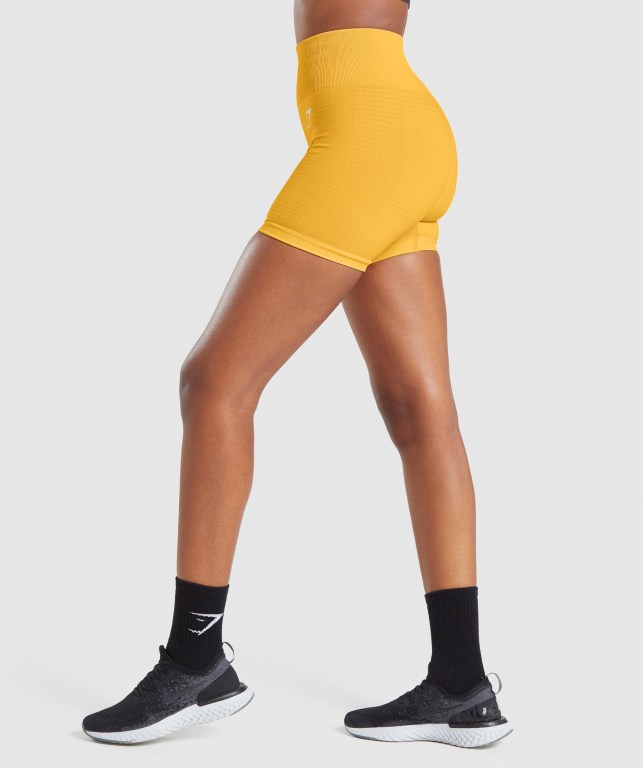 Gymshark Vital Seamless 2.0 Women's Shorts Yellow | UAE-32AZOP