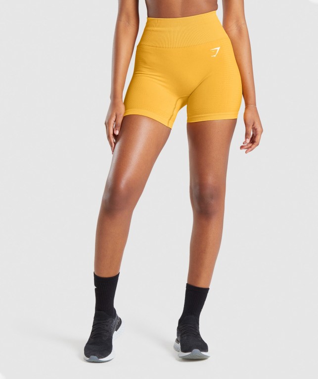 Gymshark Vital Seamless 2.0 Women\'s Shorts Yellow | UAE-32AZOP