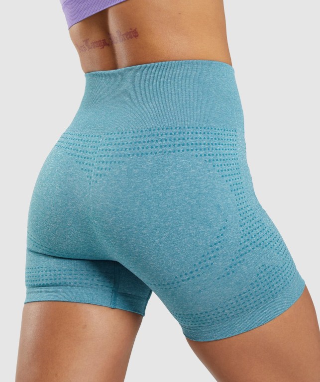 Gymshark Vital Seamless 2.0 Women's Shorts Turquoise | UAE-76DZUN