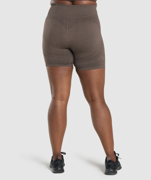 Gymshark Vital Seamless 2.0 Women's Shorts Brown | UAE-79VTNU