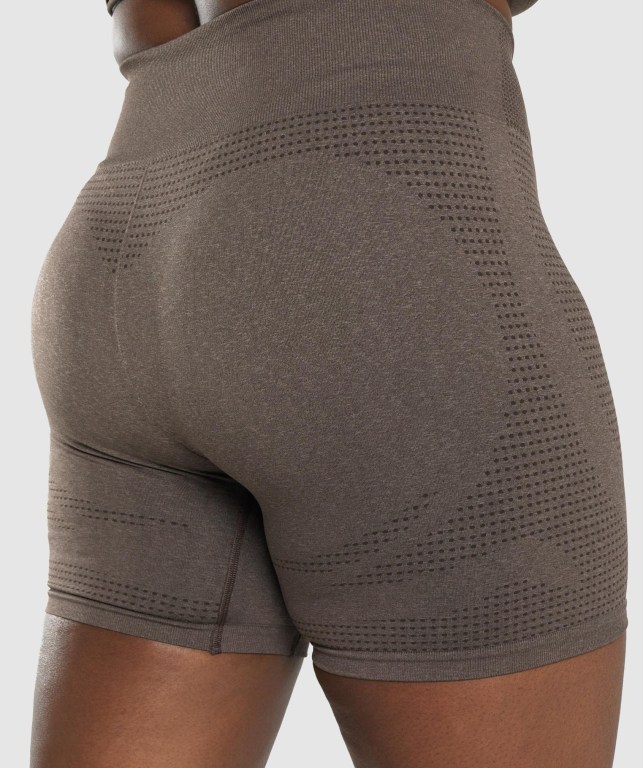 Gymshark Vital Seamless 2.0 Women's Shorts Brown | UAE-79VTNU