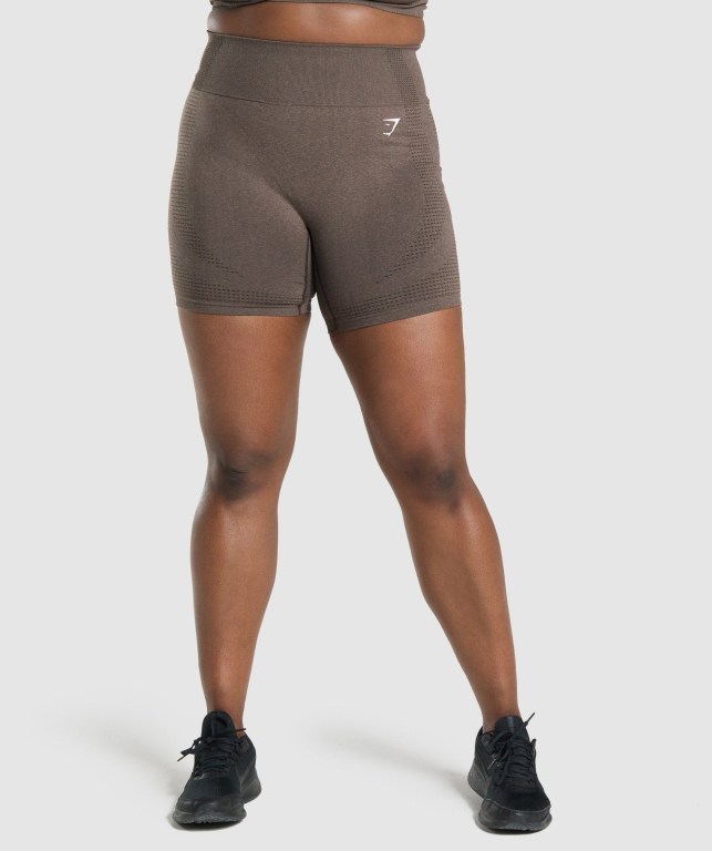 Gymshark Vital Seamless 2.0 Women\'s Shorts Brown | UAE-79VTNU