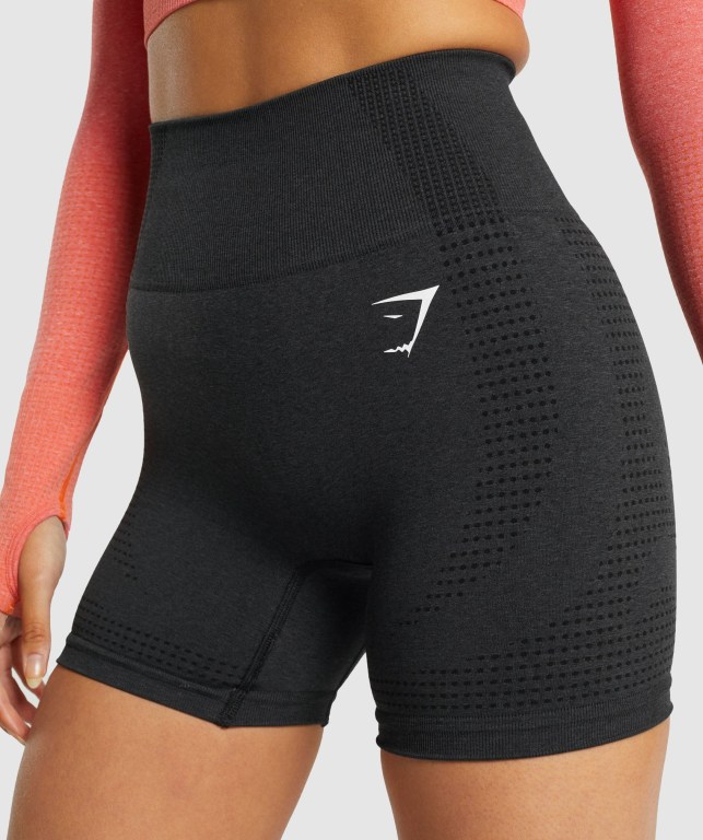 Gymshark Vital Seamless 2.0 Women's Shorts Black | UAE-85HSZM