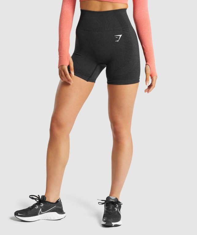 Gymshark Vital Seamless 2.0 Women\'s Shorts Black | UAE-85HSZM