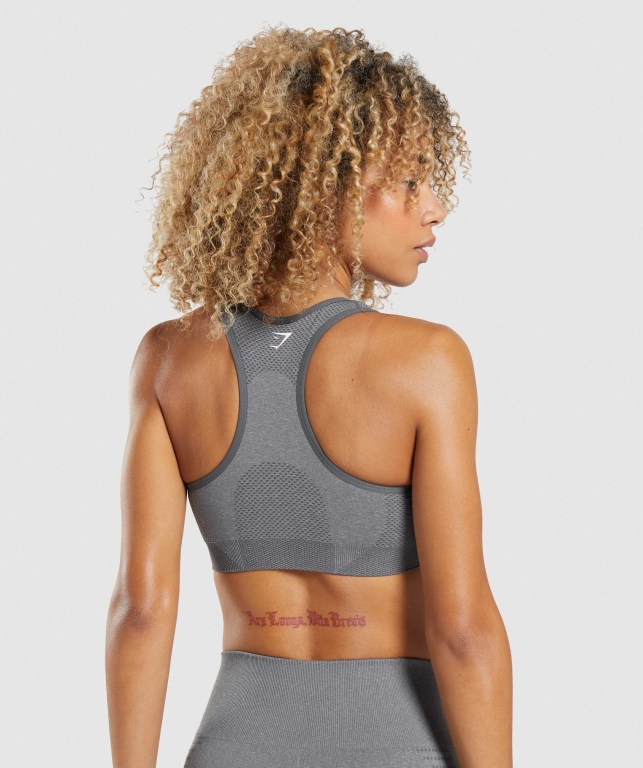 Gymshark Vital Seamless 2.0 Women's Sports Bra Grey | UAE-35ESAU