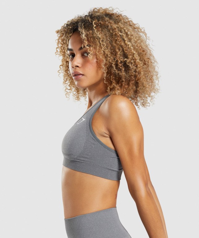 Gymshark Vital Seamless 2.0 Women's Sports Bra Grey | UAE-35ESAU