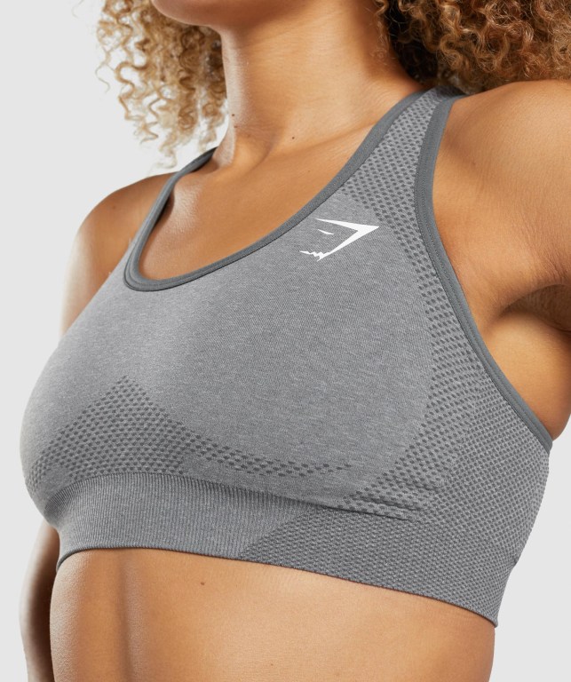 Gymshark Vital Seamless 2.0 Women's Sports Bra Grey | UAE-35ESAU