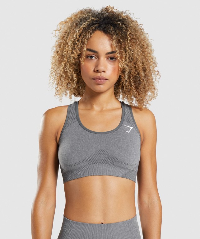 Gymshark Vital Seamless 2.0 Women\'s Sports Bra Grey | UAE-35ESAU