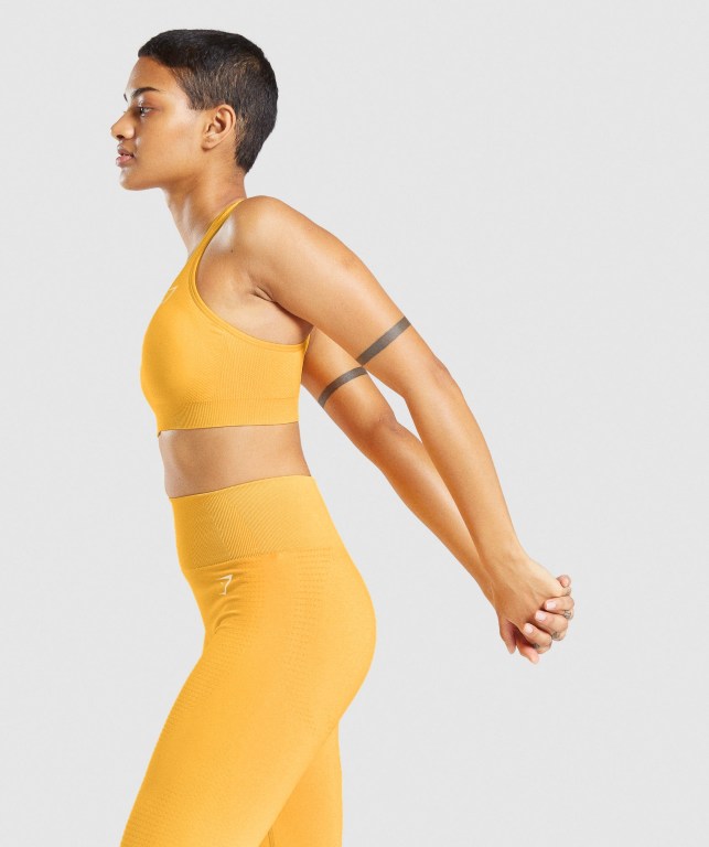 Gymshark Vital Seamless 2.0 Women's Sports Bra Yellow | UAE-41YQLV