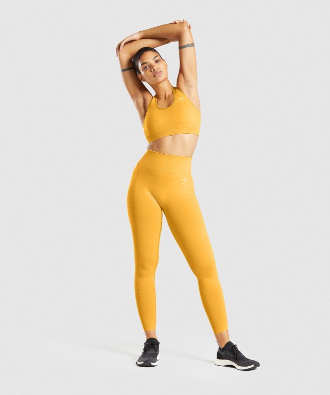 Gymshark Vital Seamless 2.0 Women's Sports Bra Yellow | UAE-41YQLV