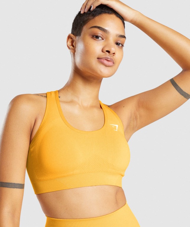 Gymshark Vital Seamless 2.0 Women's Sports Bra Yellow | UAE-41YQLV