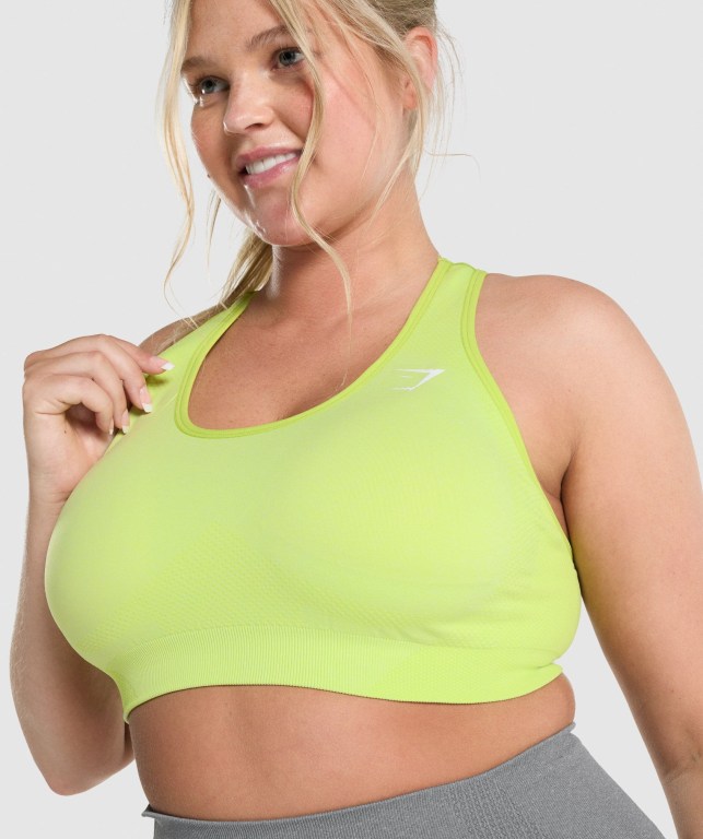 Gymshark Vital Seamless 2.0 Women's Sports Bra Yellow | UAE-45YBXI