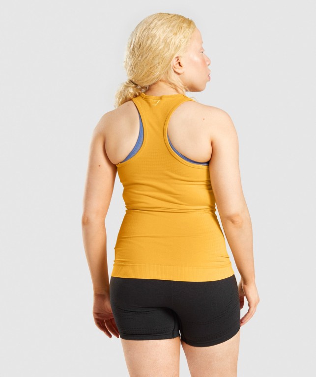 Gymshark Vital Seamless 2.0 Women's Tank Tops Yellow | UAE-76YLSM