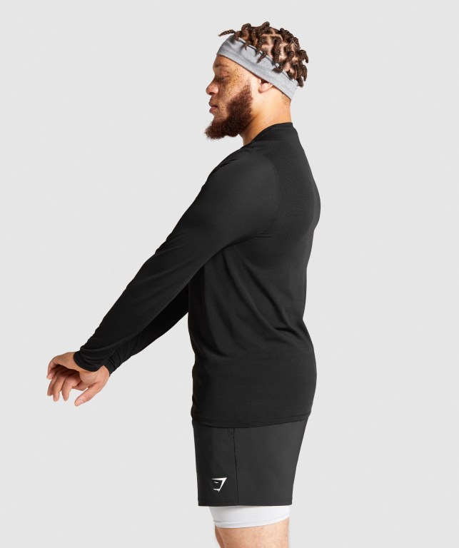 Gymshark Vital Seamless Men's T Shirts Black | UAE-58RVOE