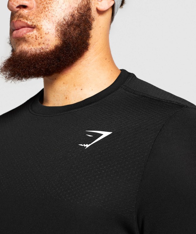 Gymshark Vital Seamless Men's T Shirts Black | UAE-58RVOE