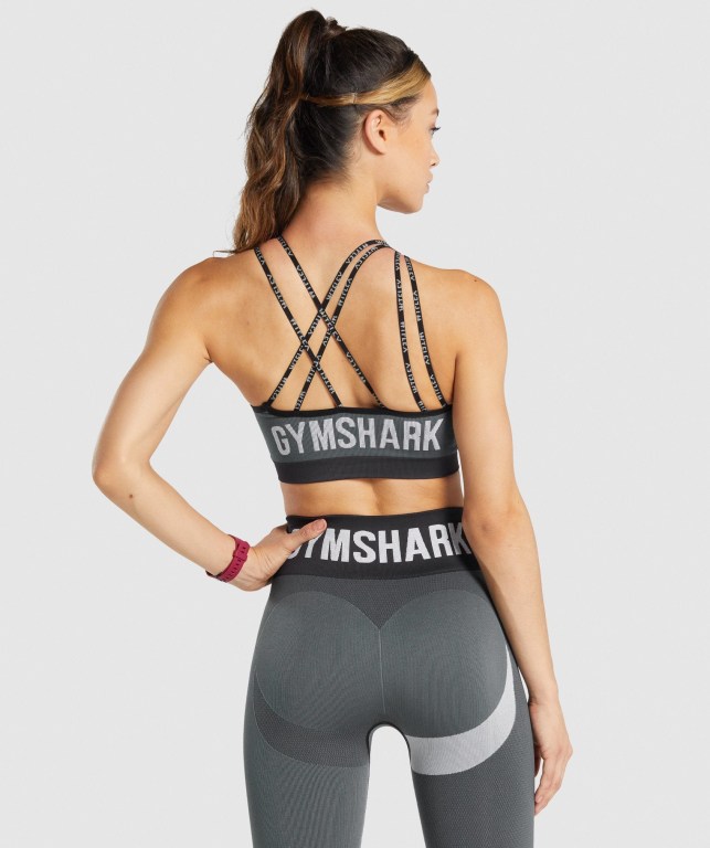 Gymshark WTFlex Seamless Asymmetric Strappy Women's Sports Bra Grey | UAE-87ESYH