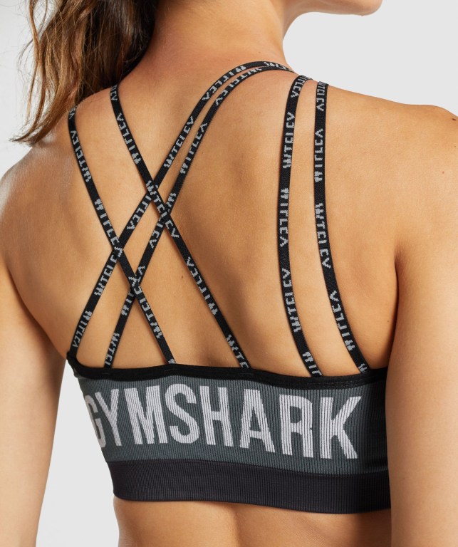 Gymshark WTFlex Seamless Asymmetric Strappy Women's Sports Bra Grey | UAE-87ESYH