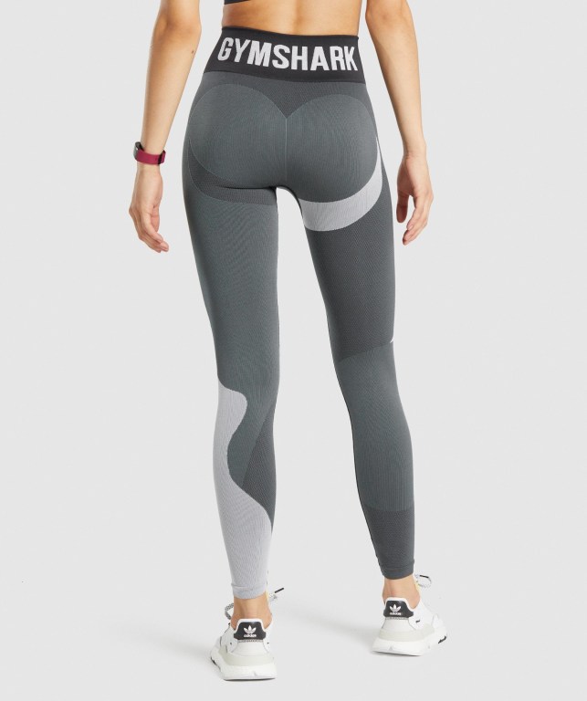 Gymshark WTFlex Seamless High Waisted Women's Leggings Grey | UAE-37UWYD