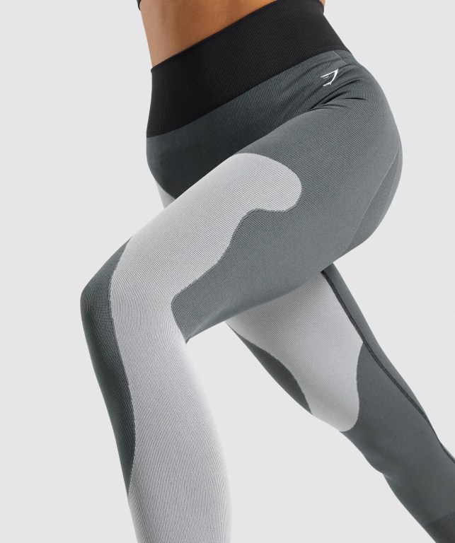 Gymshark WTFlex Seamless High Waisted Women's Leggings Grey | UAE-37UWYD