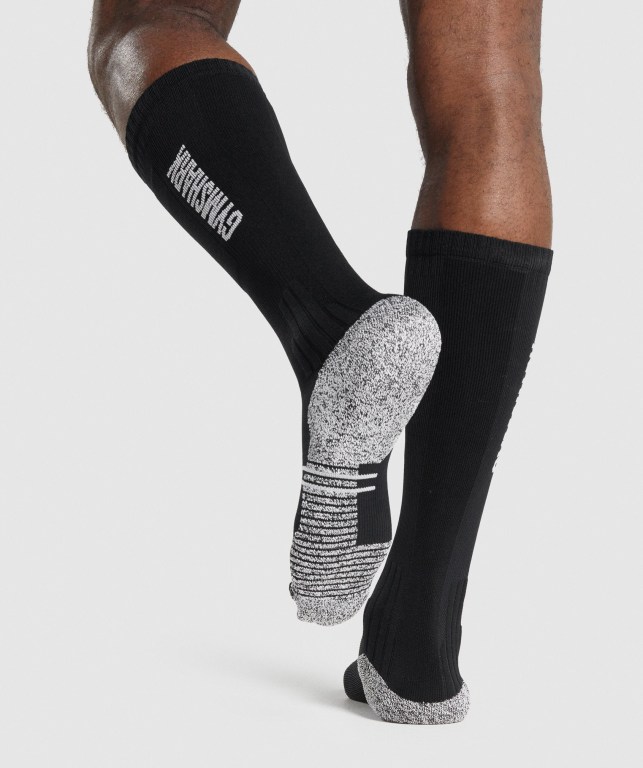 Gymshark Weightlifting Men's Socks Black | UAE-49IUHL