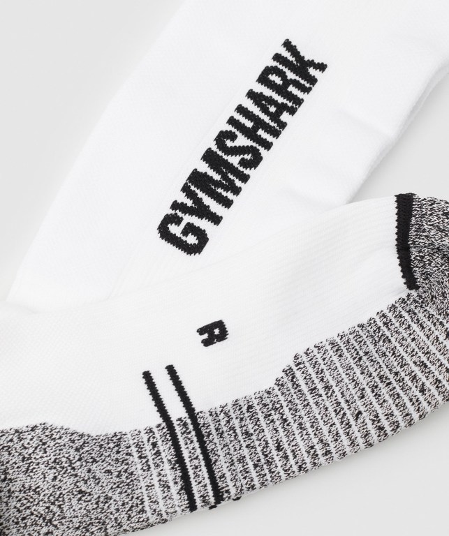 Gymshark Weightlifting Men's Socks White | UAE-12DAIX