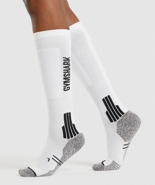 Gymshark Weightlifting Men\'s Socks White | UAE-12DAIX