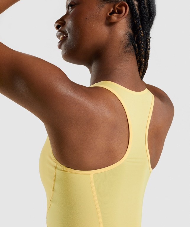 Gymshark Whitney Crop Women's Tank Tops Yellow | UAE-10GZQU